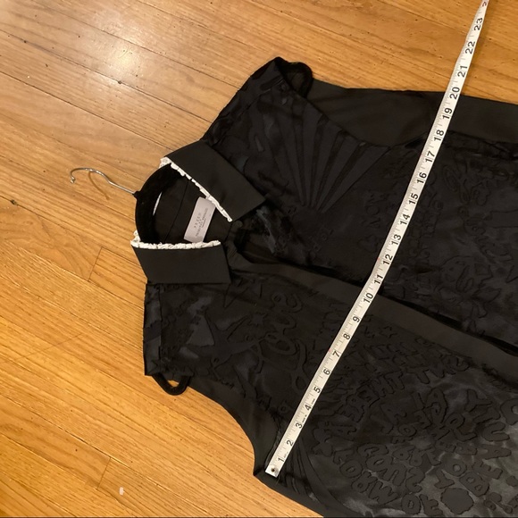 Preen by Thornton Bregazzi Designer Patterened Sleeveless Button Up Top Lace - Picture 8 of 12